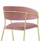 Armen Living Nara Modern Pink Velvet and Gold Metal Leg Dining Room Chairs, PK2 LCNRSIGLPNK - alternate 5
